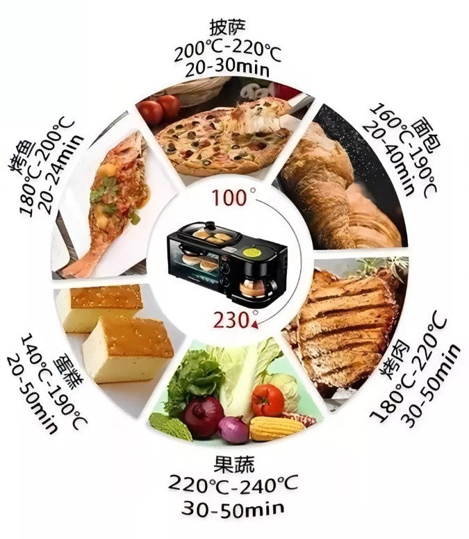 Máquina de Desayuno Multifunción 3 en 1