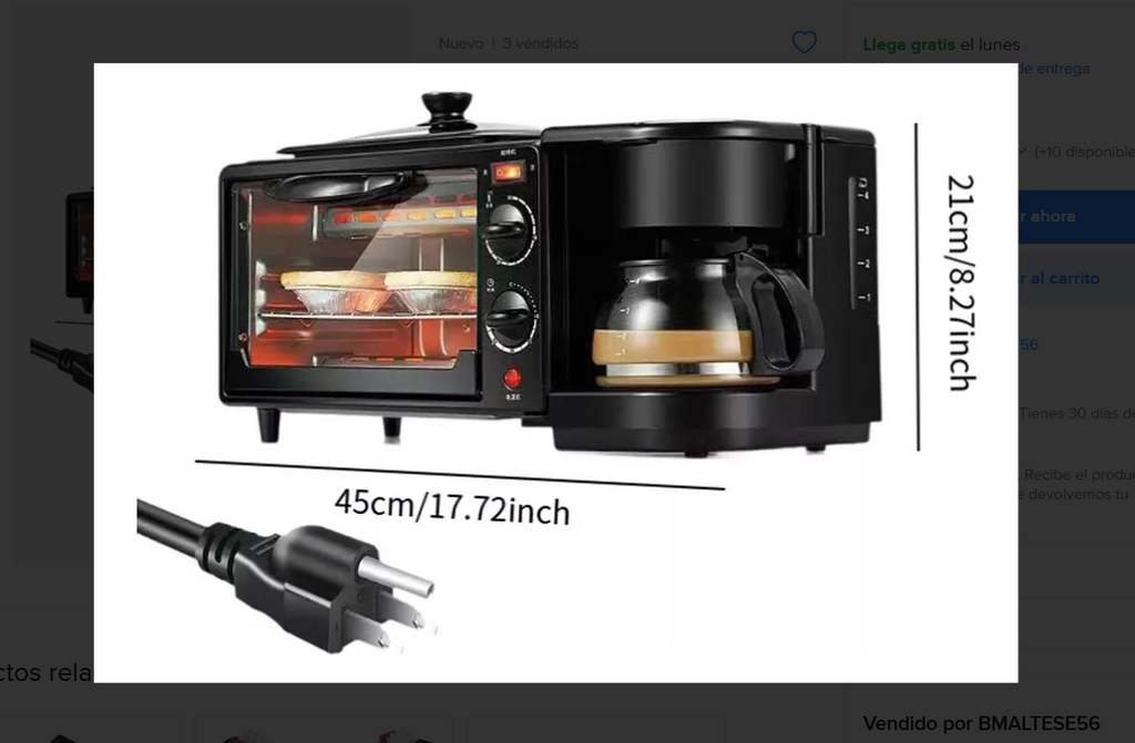 Máquina de Desayuno Multifunción 3 en 1