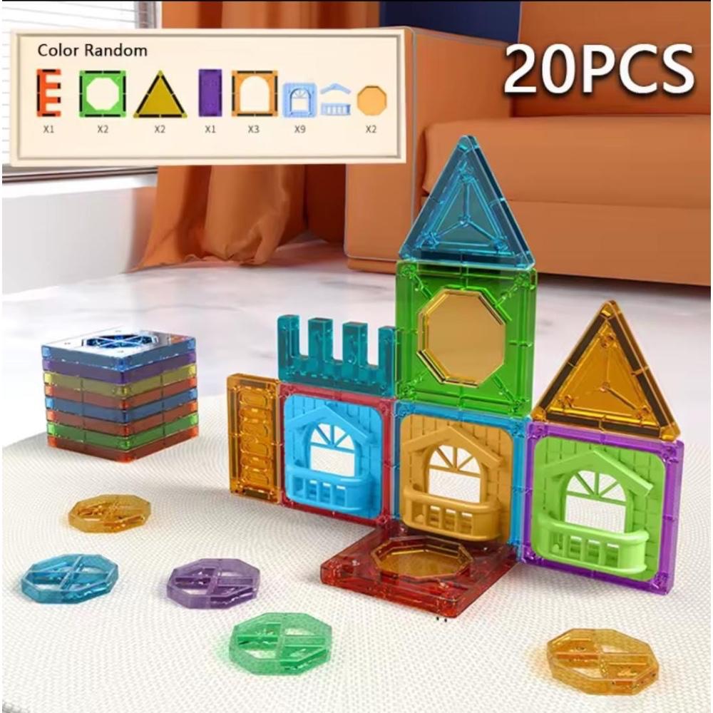 Juego Magnético Bloques Didáctico 20 Pcs
