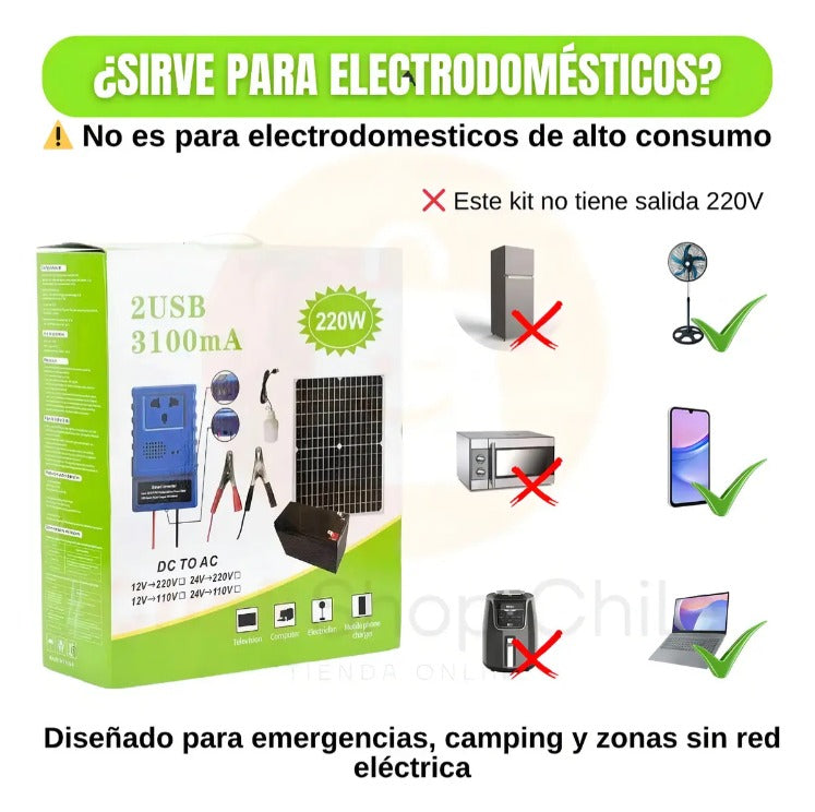 Kit Generador Energía Solar 220w Inverso