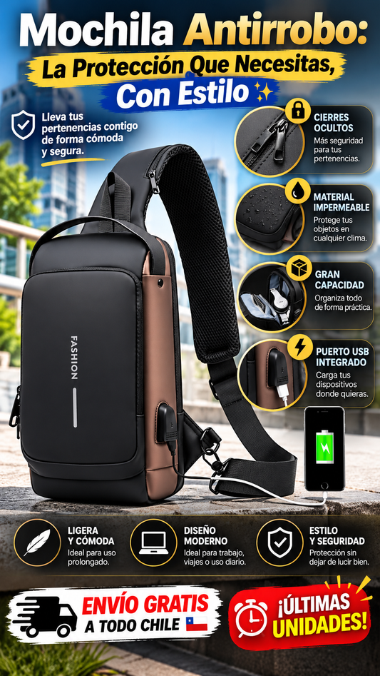 🎒Mochila Antirrobo Urbana - Máxima Seguridad!!🔒